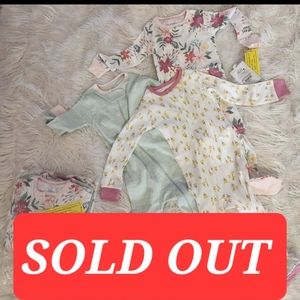 3 pack OEKO-TEK Cloud Island baby sleep and play one piece